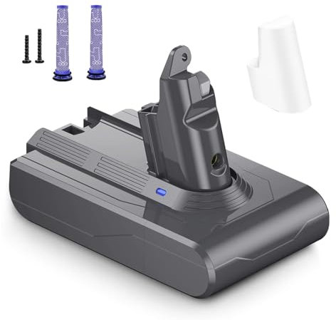6800 mAh Ersatzakku für Dyson V6, Akku kompatibel mit Dyson V6 Staubsaugerserie + 2 Filter für DC62, DC58, DC59, DC61 Animal, DC72, DC74, SV03, SV05, SV06, SV07, SV09, V6 Absolute