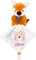 KDO MAGIC - Doudou personnalisé - Personnalisable avec Un prénom - Peluche personnalisée - Cadeau Naissance, garçon, Fille, bébé, Anniversaire (Ours Rose, Renard)