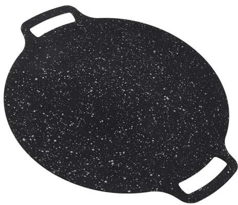 Korean Grill Pan BBQ Grill Plate Maifan Stone Anti Sticky Grill Plate Round BBQ Griddle for Outdoor Camping (30cm)