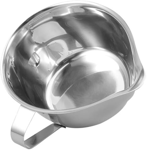 COLLBATH Edelstahl Fetttrenner Schüssel Mit Griff Ölabscheider Suppenfett Separator Küchenfilter Fettbehälter Speckfett Soßentrenner Zum Kochen Rostfrei Gesundheitsfördernd