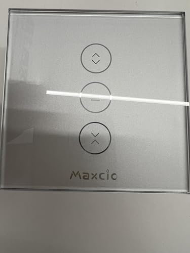 Interruptor Persiana Wifi Maxcio Compatible Con Alexa y Google Home, Plata Interruptor Inteligente Persiana con Temporizador y Control por Voz,Requiere Cable Neutro