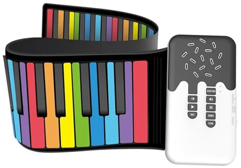 LJRRTYQ Tastiera Elettronica Tastiera Digitale A 49 Tasti Pianoforte Arrotolabile Flessibile con Altoparlante Pianoforte Elettronico A Mano per Amanti della Musica E Principianti