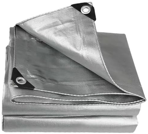 Lona Impermeable para Exterior 6x12m, Lonas para Piscinas con Ojales de Aluminio, Lona de Protección Polietileno, para Camping, Protección de Vehículos, Muebles de Jardín