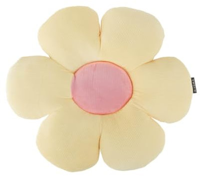 MAGMA Kissen Minnie Blüte Blumenkissen gelb rosa 50cm