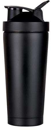 Coctelera térmica de acero inoxidable [700 ml] I 100% a prueba de fugas estanca – Agitador de fitness para 12 horas de batidos y bebidas heladas I proteína de acero inoxidable – extra resistente