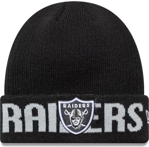 New Era Adult's Knit Wordmark NFL Las Vegas Raiders Beanie Knit Hat Black