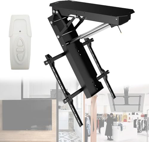 Soporte de techo motorizado abatible para TV con ajuste de ángulo de 0 a 75° para monitores planos, ideal para techos rectos e inclinados