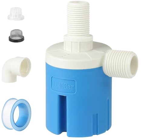 DBREAKS Automatisches Schwimmerventil 1/2'' Wasserstandsregelventil | Automatische Wasserstandsregelung, innen oberer Einlass, mit Filtersieb, für Schwimmbäder, Badewannen, Viehtanks, Aquakultur