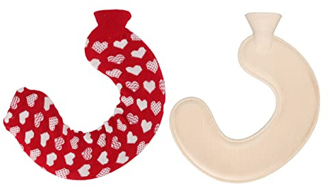 Bouteille d'eau chaude en forme de U, plus chaude à 1 L avec un couvercle de thérapie thermothérapie pour les épaules Relief de voyage Utilisation (Rouge)