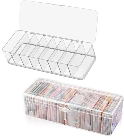 BUERPINKING Karteikarten Box 2 Stück, Karteikartenbox 24,8 x 10 x 7,5 cm Karteikasten Din A8 mit Abnehmbaren Trennbretter, Deckel für bis zu 700 Karten für Lernkarten, Visitenkarten