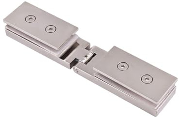 tooloflife Frameless Shower Door Hinges, 180 Degree Glass-to-Glass Shower Door Hinges for 6-12 mm Stainless Steel Bathroom Door Hinge, Polished Screw Holes Visible