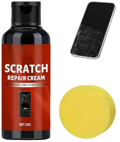Screen Scratch Remover,Phone Screen Scratch Repair Kit,Glasses Lens S-cratch R-emover,Gentle Polishing & Quick Fix Cream,Waterproof & Dustproof,Long-Lasting Care,For Watch,Glasses,Touchscreen,30g