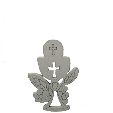 24 Pezzi Calice Comunione Traforato in Legno Bianco Decorazione BOMBONIERE 3,5 CM Comunione 6241-51W