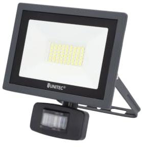 Unitec LED Strahler mit Bewegungsmelder 21 W, 2550 Lumen, IP44, Aluminiumdruckguss, einstellbare Einschaltdauer, Sicherheitsglas, energiesparend, langlebig, anthrazit