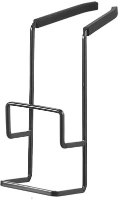 YAMAZAKI 4391 Tower Hanging Double Sponge Holder, Black, Steel/Silicone, 6 x 16 x 15.5 cm