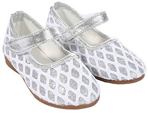 Girls Toddlers Infants Party Shoes Ballerina Pumps Flat Casual Kids Pram Shoes (UK Infant 4, Silver)