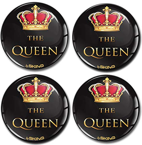 Biomar Labs® 4 x 68mm Aufkleber 3D Silikon The Queen Für Radkappen Nabenkappen Radnabendeckel Rad-Aufkleber Nabendeckel A 4968