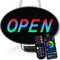 LEADTOPS LED Open Closed Sign, RGB Multi-Colors Remote Control-11.6x7.4in AD Board Electric Display Business Open LED Sign Light Neon Flash for Busines Walls store Shop Bar Hotel Window