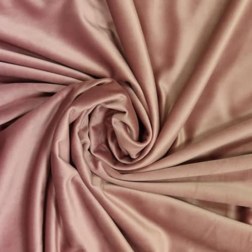 Tessuto Velluto al metro – Larghezza 280 cm, Ideale per Arredamento, Abbigliamento, Tende e DIY – Elegante, Morbido e Facile da Lavorare (15-Rosa-Antico)