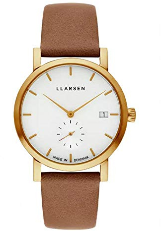 LLARSEN Damen Analog Quarz Uhr mit Leder Armband 137GWG3-GCAMEL18