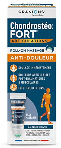 GRANIONS Chondrostéo Gel Anti-Douleur | Soulage Rapidement Douleurs Articulaires, Musculaires et Post-Traumatiques | Effet Cryothérapie, Efficacité Scientifiquement Démontrée | 100 ml