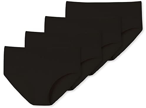 Schiesser Damen Midislips | 4er Pack 174384 (42, 4 x schwarz)