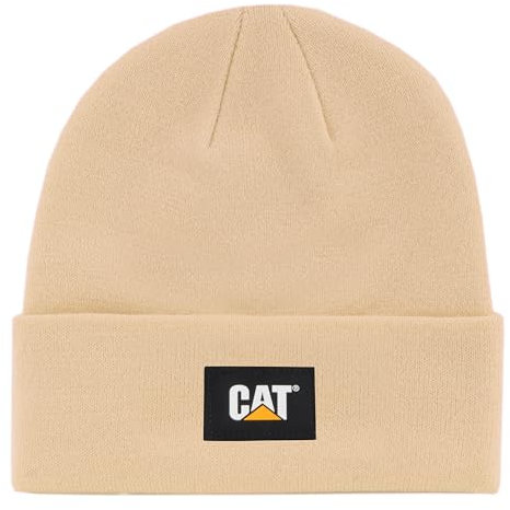 Caterpillar Unisex Strickmütze Label Cuff, Cream, Einheitsgröße
