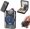 RSBYE Encendedor Electrónico Águila, Encendedores USB Recargable, Encendedor de Plasma con Linterna, Elegante Encendedores Personalizado con Indicador de Batería para Hombre y Mujer (Negro)