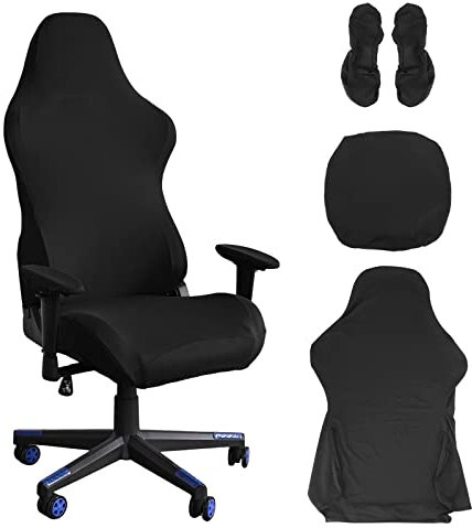 Nizirioo Gaming Stuhl Bezug Bürostuhl Bezug Stuhlhussen Schwarze Dehnbare Stuhlbezug Sitzbezug Bürostuhl Gaming Stuhlhussen für Computer-Spielstuhl, Racing-Stil, Bürostuhl(Schwarz)