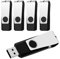ABLAZE 8GB USB Stick 5 Pack 8GB Memory Stick Swivel Design USB 2.0 Flash Drive Fold Storage USB Drive with Lanyard (8G,5 Black)