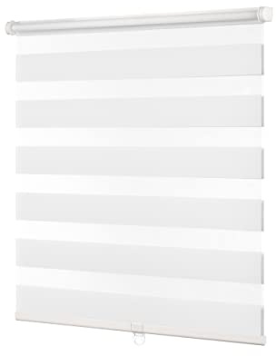 Ventanara® Doppelrollo schnurlos ohne Bohren Klemmfix Fenster Duo Rollo inklusive Montagematerial (weiß, 50 x 150 cm)