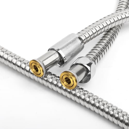 Duschschlauch 1,8m,YEAUPE Edelstahl Brauseschlauch 180cm Standard G1/2 alle Kupferanschlüsse, Flexibel & Knickfest, Trinkwassergeprüft & Druckgeprüft,Premium-Ersatz-Edelstahlschlauch,Chrom
