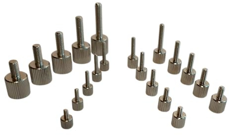 Rändelschraube Typ A aus Messing vernickelt M1,6, M2, M2,5, M3, M4, M5, M6; Länge 2-25mm (M3x8mm, 5)