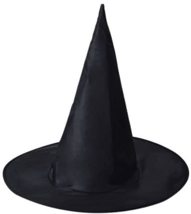 DERAYEE 2 Stück Schwarzer Hexenhut 38x36cm für Kinder,Mädchen,Jungen,Erwachsene,Kostümparty, Halloween,Cosplay,Geburtstag