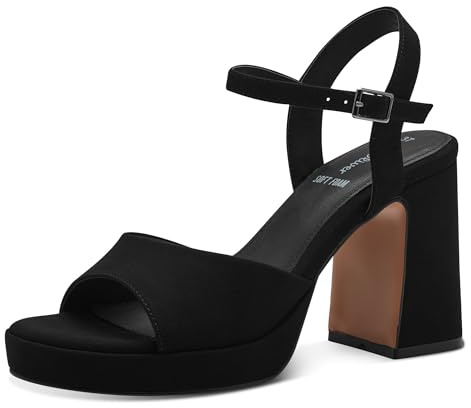 s.Oliver Damen 5-28319-42 Sandale mit Absatz, Black, 38 EU