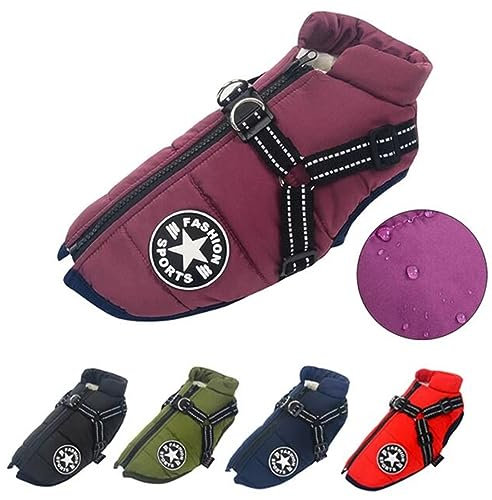 XTrador Hundejacke Mantel Winter, Warme Winterjacke für Kleine bis Mittelgroße Hunde, Reflektierend, Wasserabweisend Hundejacke Winter Hunde Kleidung flauschig gefüttert (M, schwarz)