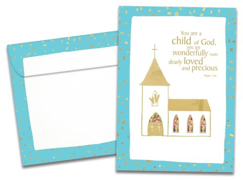 Tree-Free Greetings - First Communion/Confirmation/Baptism Card - Artful Designs - 1 Card + Matching Envelope - Made in USA - 100% Recycled Paper - 5 x 7 - In His Sight (GO65957)