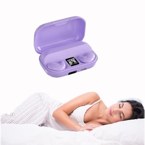 Xmenha Wireless Purple Invisible Sleep Earbuds For Side Sleepers Bluetooth Small Headphones Earphones Invisible Earbuds For Sleep Tiny Mini Hidden Invisible Wireless Sleeping Ear Buds For Small Ears
