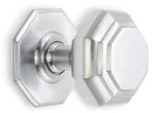 Infinity Decor Octagonal Solid Brass Large Centre Door Knob Pull Handles 80mm – Ideal for External and Internal Use (Satin Chrome)