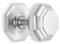 Infinity Decor Octagonal Solid Brass Large Centre Door Knob Pull Handles 80mm – Ideal for External and Internal Use (Satin Chrome)