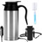 AVCXEC Auto Wasserkocher Edelstahl, 12V 750ml Reisewasserkocher Auto, Wasserkocher Auto Zigarettenanzünder, Tragbarer Camping Reise Wasserkocher Auto, Schnelles Aufheizen Auto Kettle