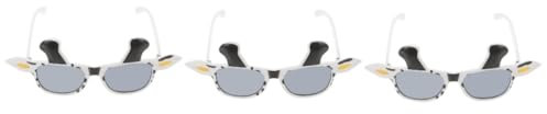 VALICLUD 3St Kuhbrille halloween brille halloween augenlinsen party brille Cartoon-Brille Verkleidungsbrille Kuh-Sonnenbrille Kleid Requisiten Kuh-Brille-Requisite Kuh-Cosplay-Brille Stk