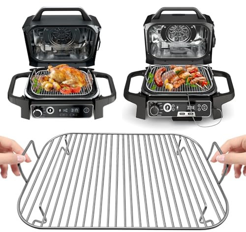 Stainless Steel Woodfire Outdoor Indoor Woodfire Grill Stand with handles for Ninja OG701 OG751 Woodfire 7 IN 1 Grill & Smoker and other Wood fire Electric Air Fryer Accessories, Dishwasher Safe