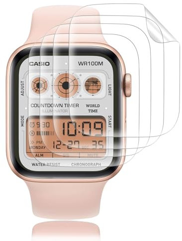 Agedate 4 Stück Schutzfolie für Panzerglas für Apple Watch 4/5/6/SE 40mm Schutzglas Folie, TPU Blasenfrei Displayschutz Folie für Watch 40mm Panzer Schutz Glas, HD Fingerabdruck Panzerfolie für 40mm
