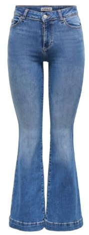 ONLY Damen Onlblush Mid Retroflared DNM Dia550 Noos Only Female Schlaghosen-Jeans Onlblush Mittlere Taille Retro-fit, Ausgestellt Jeans