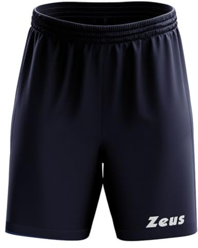 Pantaloncini Sportivi Mida Zeus Unisex - Shorts Leggeri e Traspiranti per Calcio, Running, Palestra e Fitness - Design Comodo con Vita Elastico (IT, Testo, M, Regular, Regular, M, Blu)