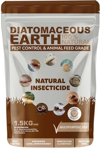 Diatomaceous Earth Powder Duster Pest Control Natural Insecticide Powder Bed Bug Killer, Mites Flea & Tick, Ant Killer, Crawling Insect Solution Non-Toxic DE Feed Grade (1.5kg)