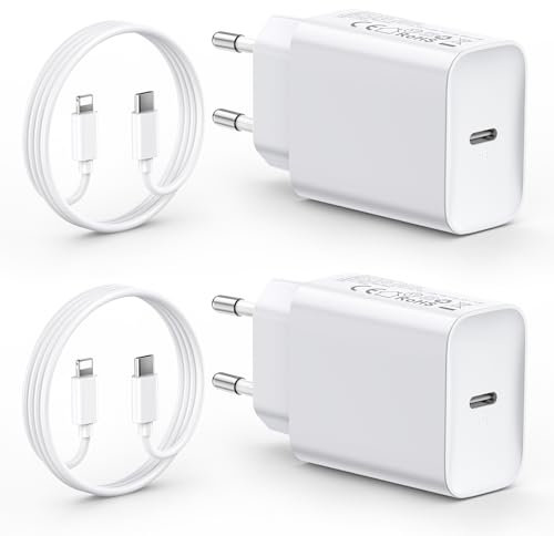 2-Pack Caricatore for iPhone 14/14 Pro/14 Pro Max/14 Plus 13 12 11 SE XR X XS 8 7, iPad Air Mini, AirPods, 30 W USB C Carregatore Rapido con 2M Cavo USBC Rapida Testa Ricarica Rapida Charger