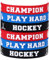 JewelryWe Eishockey Silikon Armband Sportarmband: 6 Stück Hockey Silikonarmbänder Motivationsarmband Set für Kinder und Erwachsene, Hockey Team Partyzubehör Geschenk für Sport Mottoparty