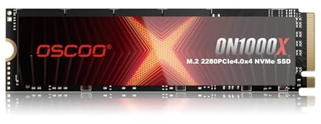 OSCOO 1TB NVMe PCIe 4.0 SSD, Up to 7,400MB/s Read & 6,500MB/s Write, 3D NAND, Graphene Heatsink, M.2 2280 Gen4x4 Internal SSD for PS5, Gaming Laptop, PC, Desktop Workstations